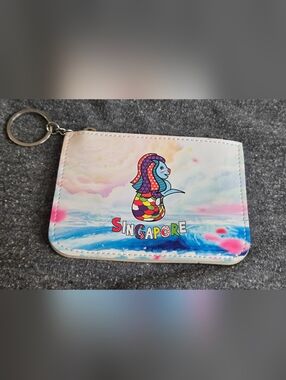 *3/20 Singapore Mermaid Keychain Card Holder Coin Purse Multicolor NWOT
